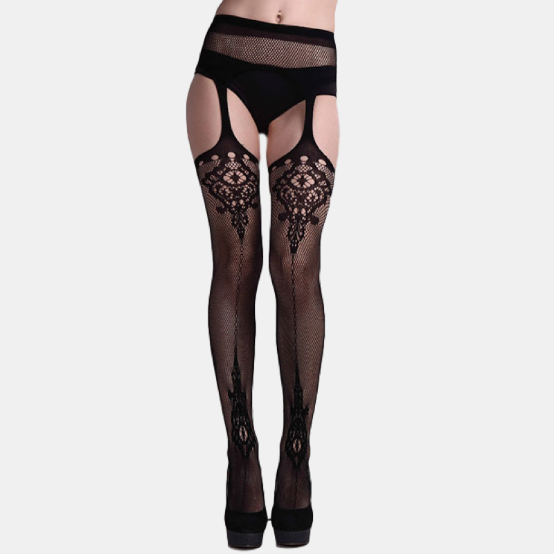 Gothic Fishnet with Built-in Suspender